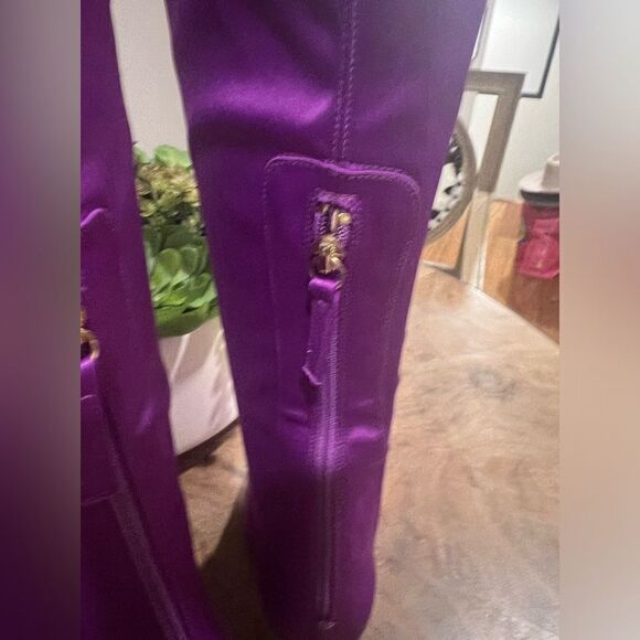 Aquazurra Satin over the knee boots size 38 (US size 7.5) NWT - Picture 10 of 16